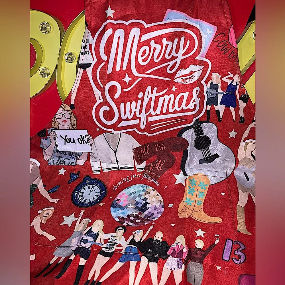 Taylor Swift Inspired Merry Swiftmas Apron O/S New - No Tags Christmas Holiday